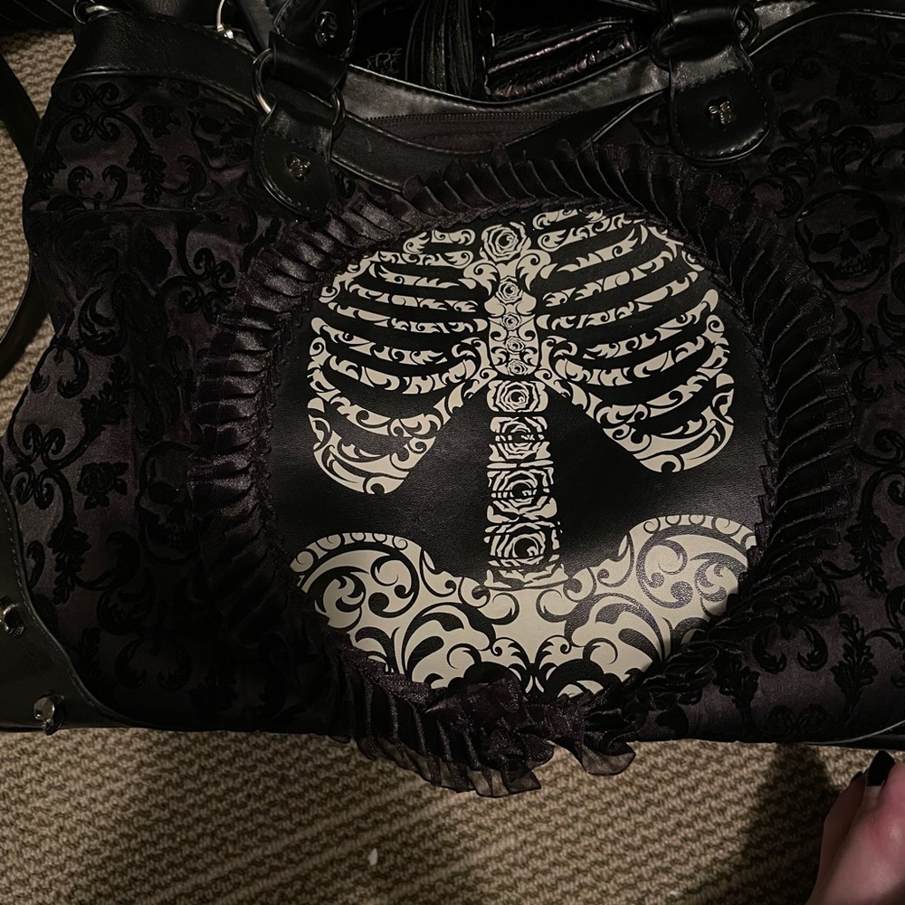Black Gothic Skeleton Shoulder Bag